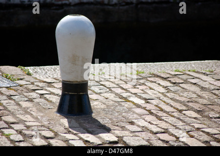 Bollard sulla banca del Regents Canal a Londra in Inghilterra Foto Stock