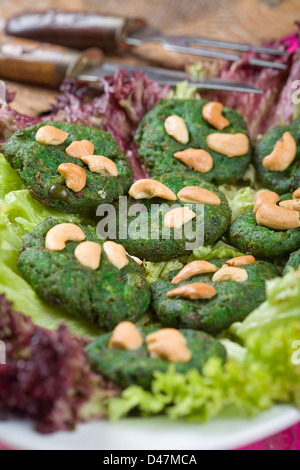 Indian Polpette verdi, Hara kebab. Foto Stock