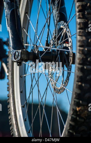 Dettaglio di una ruota di bicicletta Foto Stock