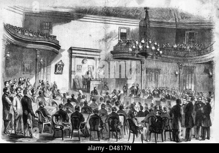 La confederazione del Sud - Camera del Senato in Campidoglio a Montgomery, Alabama, durante una sessione aperta - gli onorevoli Howell Cobb presiedere, 1861 Foto Stock