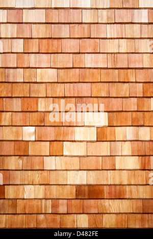 Legno di cedro (Scuote) incastrata a parete o sezione del tetto Foto Stock