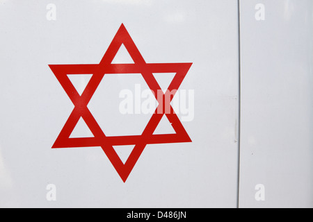 Magen David Adom, Israele nazionale dei medici di emergenza, disaster, ambulanza e la banca del sangue di servizio. Foto Stock