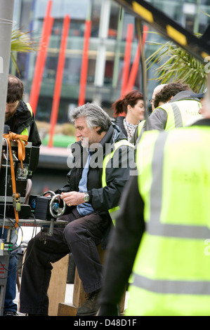 L'uomo della telecamera su un set cinematografico Foto Stock