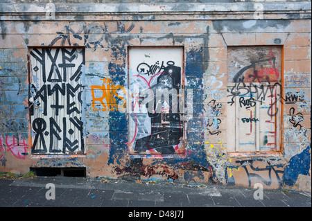 Graffiti su un muro in Reykjavik Islanda Foto Stock