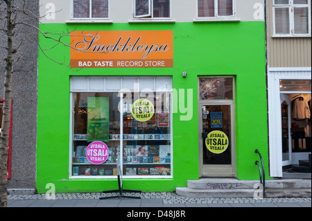Smekkleysa cattivo gusto record store Reykjavik Islanda Foto Stock