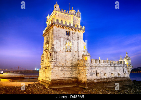La torre di Belem nella città di Lisbone, Portogallo Foto Stock