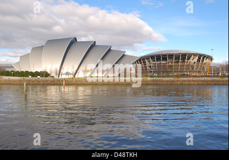 Glasgow, Scozia 2 marzo 2013. La Hydro Arena in costruzione e l'Armadillo. Foto Stock