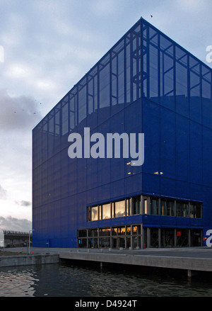 La Danish radio Concert Hall, progettata da Jean Nouvel tra il 2002 e il 2009, è un moderno punto di riferimento architettonico a Copenaghen. La sala presenta un'acustica innovativa, un design accattivante e un esterno distintivo, che fonde stile contemporaneo con funzionalità per spettacoli musicali. Foto Stock