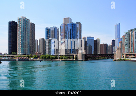 Grattacieli, Downtown Chicago, Illinois, Stati Uniti d'America Foto Stock