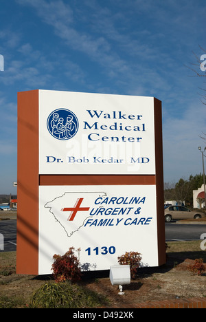 Walker Medical Center segno Lancaster South Carolina USA Foto Stock