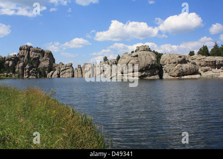 Sylvan Lake, noto come il "gioiello" di Custer State Park si trova nella Black Hills del Dakota del Sud Foto Stock