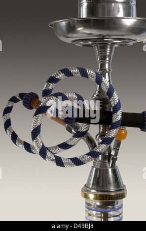 Studio fotografico di una shisha dettaglio nella sfumatura grigia indietro Foto Stock