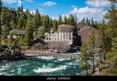 Fiume Spokane a tazza & Brocca area di stato Riverside Park; Spokane, Washington. Foto Stock