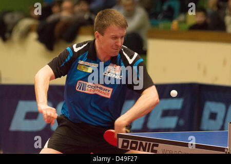 Champions League Table semi-finale Tennis come Cergy Pontoise Tennis De Table versus Tennis De Table club du Fakel Gazprom Orenbourg Peter Franz (Germania) Foto Stock