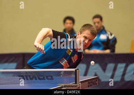 Champions League Table semi-finale Tennis come Cergy Pontoise Tennis De Table versus Tennis De Table club du Fakel Gazprom Orenbourg Peter Franz (Germania) Foto Stock