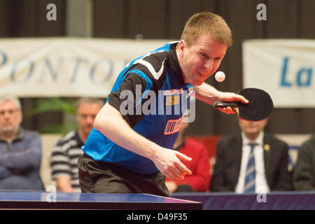 Champions League Table semi-finale Tennis come Cergy Pontoise Tennis De Table versus Tennis De Table club du Fakel Gazprom Orenbourg Peter Franz (Germania) Foto Stock