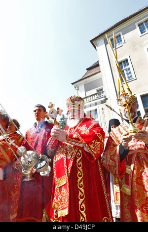 San Milmersdorf, Germania, Feofan Galinskij alla consacrazione il monastero ortodosso di Georg Foto Stock