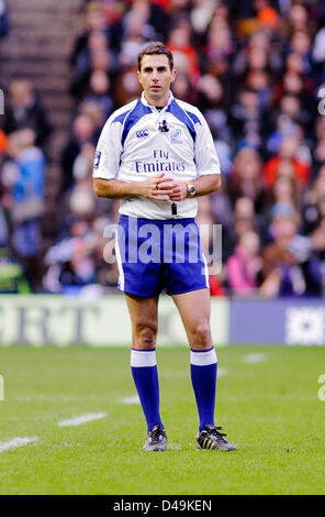 Edinburgh, Regno Unito. 9 Marzo, 2013. Arbitro Craig Joubert, Scozia v Galles, RBS 6 Nazioni campionato, Murrayfield Stadium 09/03/13 (c) Colin Lunn Foto Stock