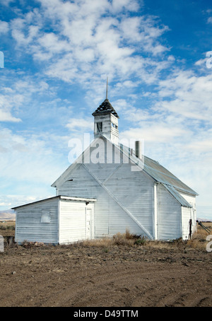 Vecchio rurale chiesa mormone in Fairfield, Idaho, 2012. Foto Stock