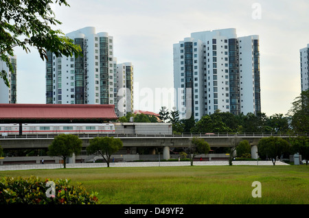 Singapore treno della metropolitana presso i Giardini Cinesi station Foto Stock