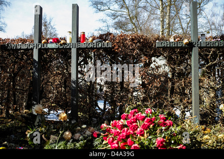 Tomba di Sophie Scholl, Hans Scholl e Christoph Probst dal White Rose resistenza di gruppo a Monaco di Baviera. Foto Stock