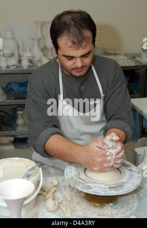 Potter lavorando in ceramica, Muğla Provincia, Turchia Foto Stock