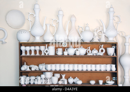 Bianco di ceramica artigianale, Muğla Provincia, Turchia Foto Stock