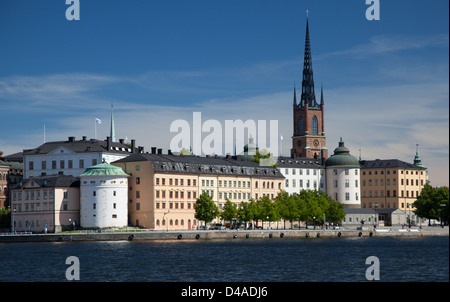 Lago Malaren vicino a Gamla Stan o nella città vecchia di Stoccolma in Svezia. Foto Stock