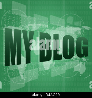 Il mio blog - verde sfondo digitale - Global internet concept Foto Stock