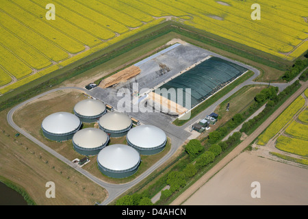 Bad Oldesloe, Germania, vista aerea dell'impianto biogas flower village Foto Stock