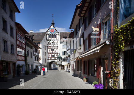 Stein am Rhein, Svizzera, la serranda inferiore nella città vecchia Foto Stock