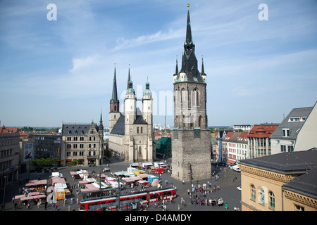 Halle, Germania, Martkplatz in Old Hall Foto Stock