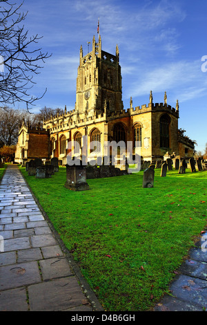 Santa Maria la chiesa parrocchiale, Fairford, Gloucestershire Foto Stock