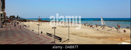 Tel Aviv panorama sulla spiaggia Foto Stock