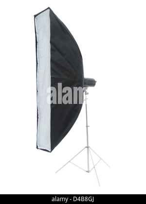 Serie di faretti di grandi dimensioni su di un supporto in metallo shot su sfondo bianco Foto Stock
