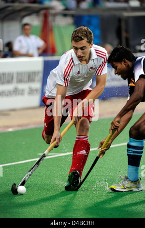 Maschile di Hockey semifinale, India vs Inghilterra, XIX Giochi del Commonwealth, India Foto Stock