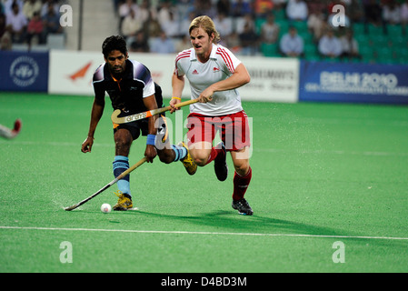 Maschile di Hockey semifinale, India vs Inghilterra, XIX Giochi del Commonwealth, India Foto Stock