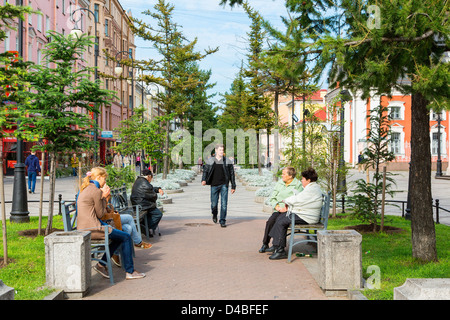 San Pietroburgo, Scene di strada in Vassilevski Isola Foto Stock