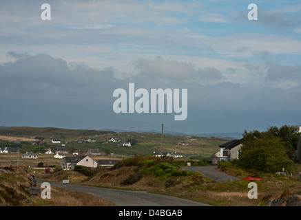 Il villaggio di Callanish, Calanis in gaelico, isola di Lewis, Ebridi Esterne, Scozia, Foto Stock