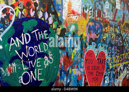 Dettaglio del dipinto graffiti illegalmente sul muro di pubblico. Foto Stock