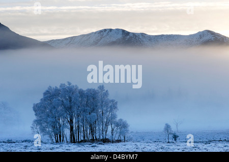 Il pupazzo di neve il meteo a Glenfinnan nelle Highlands scozzesi Foto Stock