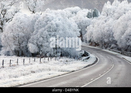 Il pupazzo di neve il meteo a Glenfinnan nelle Highlands scozzesi Foto Stock