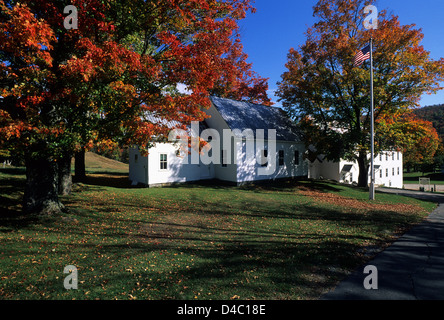 Elk280-1512 Vermont, Plymouth tacca, Pres Calvin Coolidge sito storico dello Stato, Plymouth fabbrica di formaggio e di 1 camera schoolhouse Foto Stock