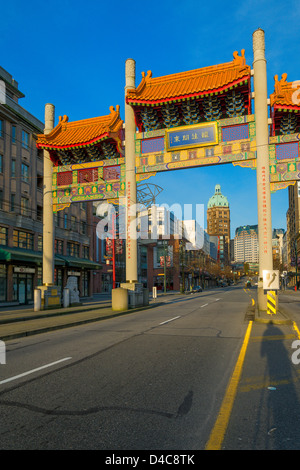 Chinatown Millennium Gate, Vancouver, British Columbia, Canada Foto Stock