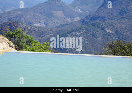 Naturale piscina infinity di Hierve el Agua, Oaxaca, Messico. Foto Stock