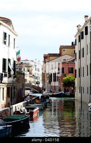 Alta marea a Venezia, Italia Foto Stock