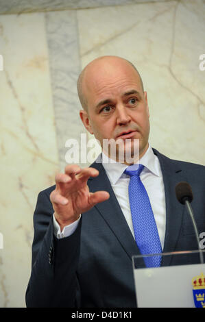 Stoccolma, Svezia. Xii Marzo 2013. Visita di Stato del Presidente dr. Abdullah Gül di Turchia - nella foto il primo ministro Fredrik Reinfeldt della Svezia - Credito: Rolf Adlercreutz / Alamy Live News Foto Stock