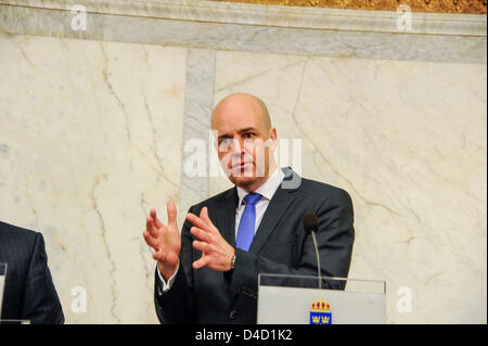 Stoccolma, Svezia. Xii Marzo 2013. Visita di Stato del Presidente dr. Abdullah Gül di Turchia - nella foto il primo ministro Fredrik Reinfeldt della Svezia - Credito: Rolf Adlercreutz / Alamy Live News Foto Stock