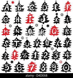 Ingenuo alfabeto natale Foto Stock