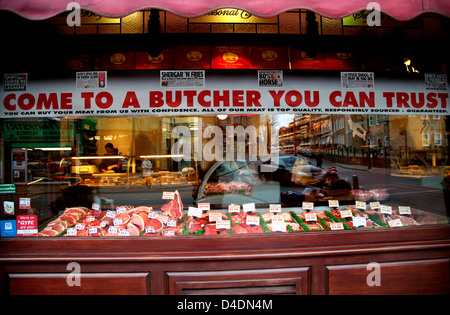 Macellerie indipendenti hanno visto un aumento di business durante la carne di cavallo scandalo, Londra Foto Stock